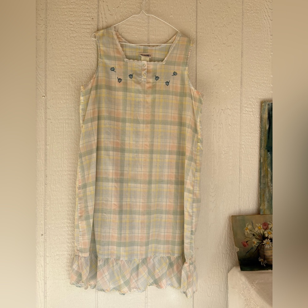Vintage plaid nightgown LARGE